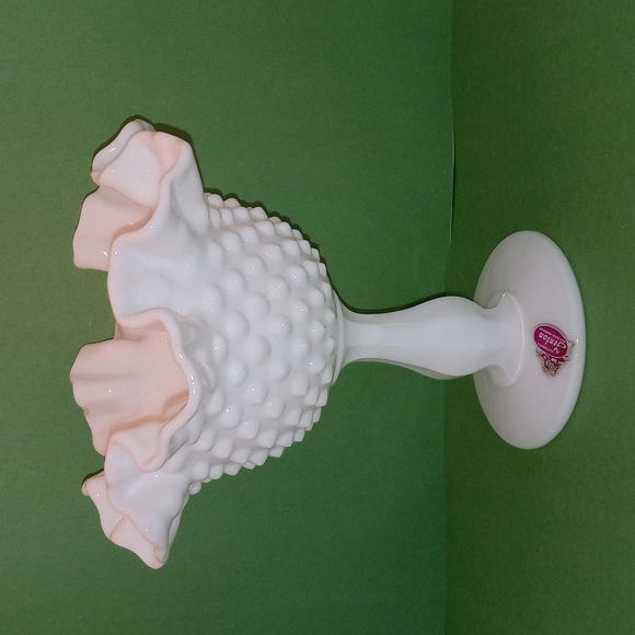 Fenton Accents Vintage Fenton Hobnail Pedestal White Milk Glass